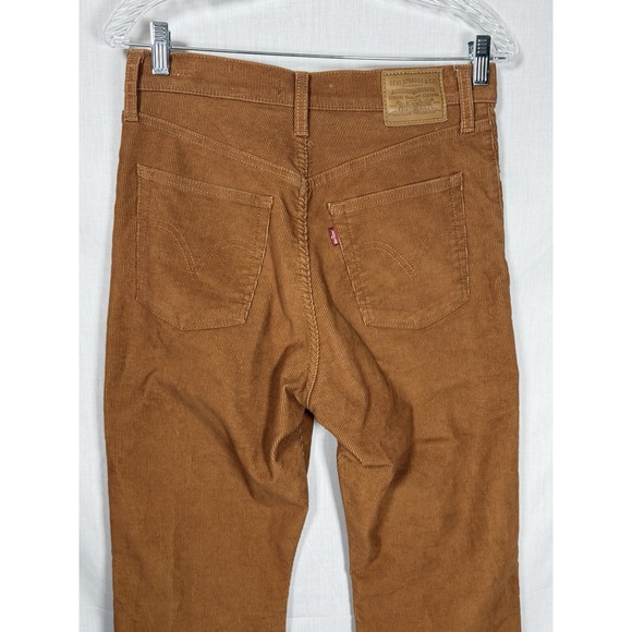 Levi's Ribcage Flare Burnt Orange Corduroy Jeans High Waist Women's 28x32 - Picture 6 of 13